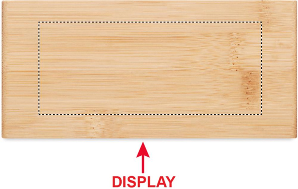 Wireless charger in bamboo 5W: Logo position – top of the product