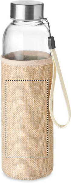 Lasipullo 500 ml suojapussissa: Logon sijainti – pussi