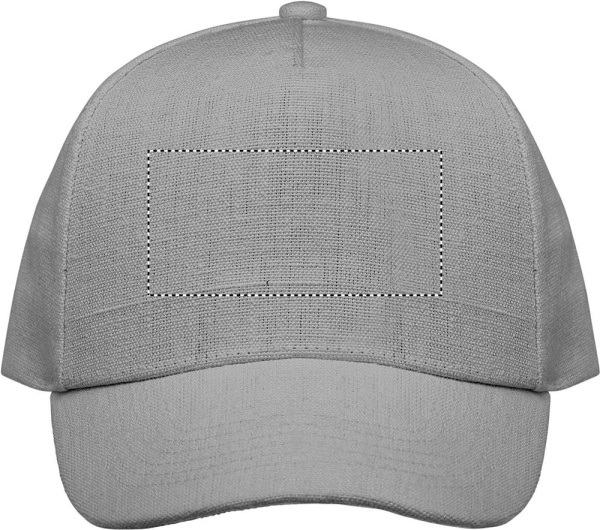 Hemp baseball cap 370 gr/m²: Logo position – front of the product