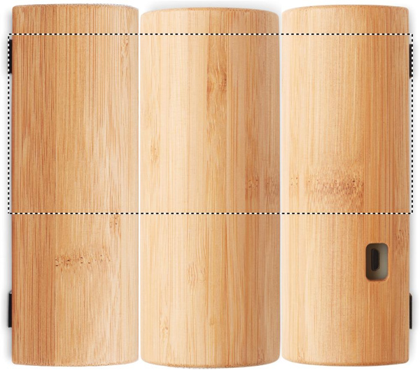 Trådlös högtalare i bambu 2x5W: 360°-tryck – runt produkten