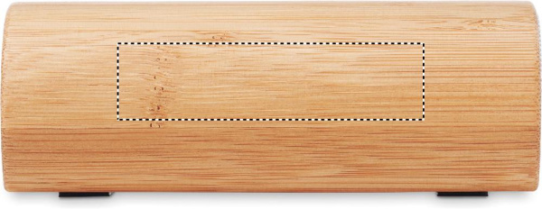 Trådlös högtalare i bambu 2x5W: Logotypens placering – produktens sida 1