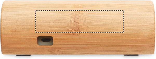 Trådlös högtalare i bambu 2x5W: Logotypens placering – produktens sida 2