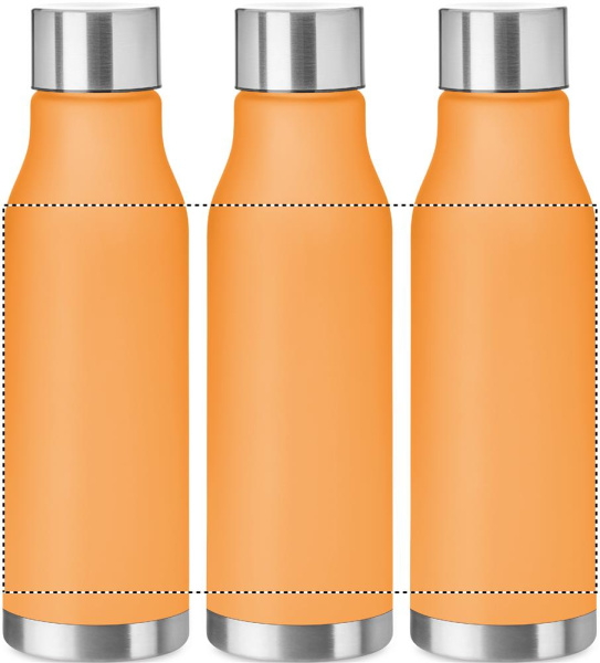 RPET-flaska med metallock 600 ml: 360°-tryck – runt produkten