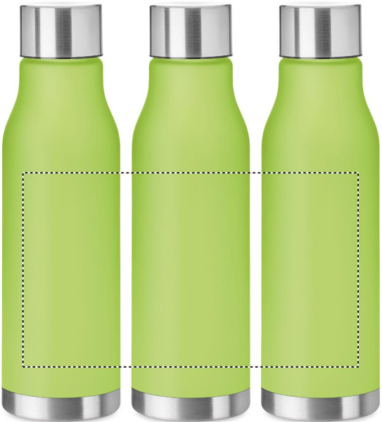 RPET-flaska med metallock 600 ml: Rundscreentryck – runt produkten