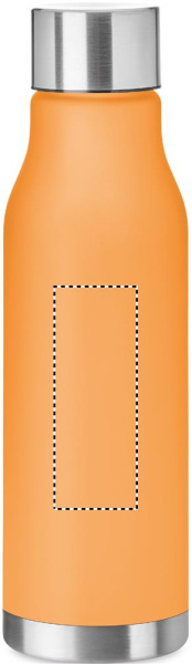 RPET-flaska med metallock 600 ml: Logotypens placering – produktens framsida