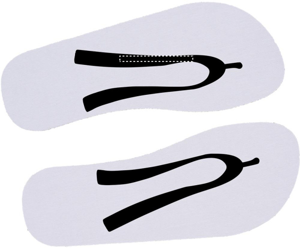 Sublimation beach slippers: Pad printing – left side of the product