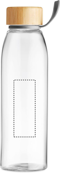Lasipullo 500 ml: Logon sijainti – tuotteen etupuoli