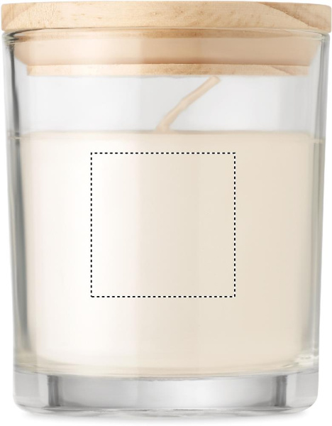 Vanilla fragranced candle: Logo position – side 2 of the product