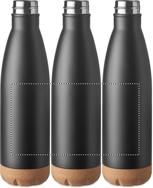 Doppelwandige Isolierflasche mit Korkboden 500 ml: Rundum-Siebdruck – rund um das Produkt