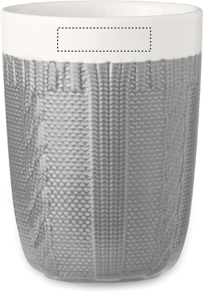 Keramik Kaffeebecher 310ml: Logoposition – gegenüber dem Griff