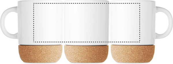 Sublimation mug with cork base: Sublimation printing – side of the product