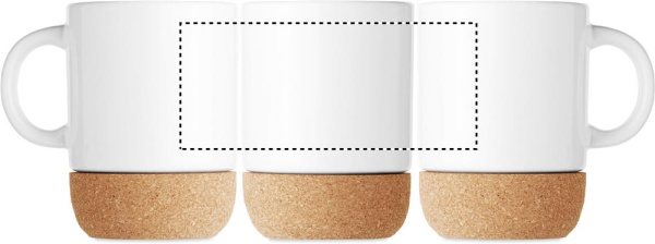 Sublimation mug with cork base: Circular screen printing – around the product