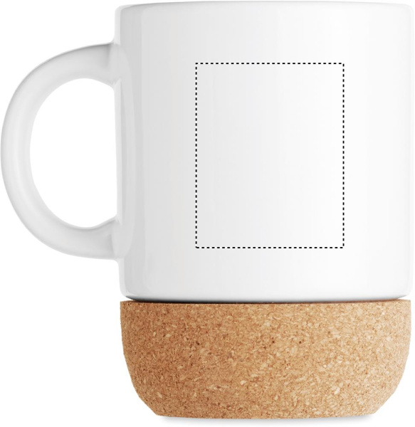Sublimation mug with cork base: Logo position – for left-handed use