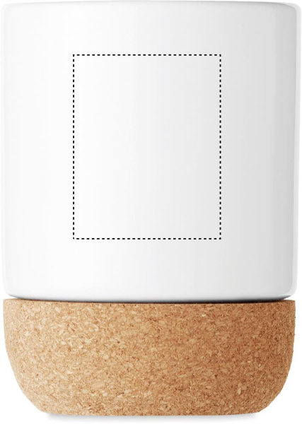 Sublimation mug with cork base: Logo position – opposite the handle