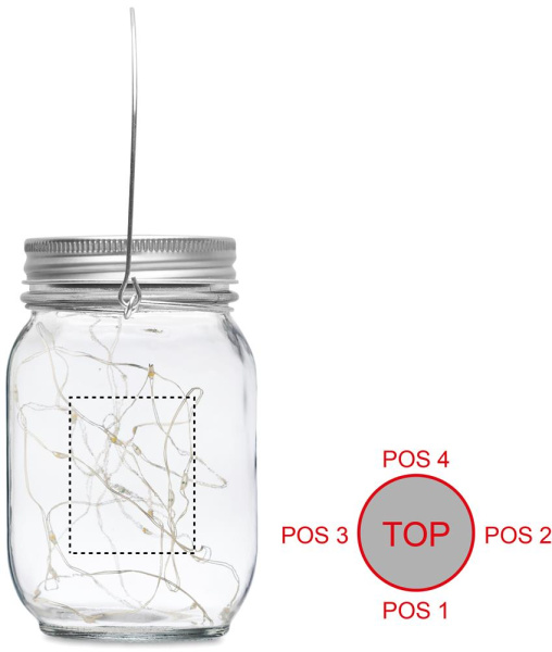 Solar mason jar outdoor lamp: Logo position – side 2 of the product