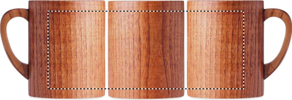 Mug en bois de chêne, 280 ml: Impression à 360° autour du produit