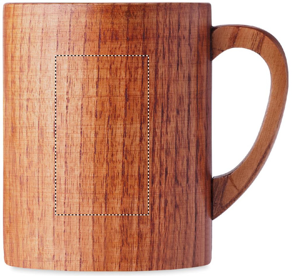 Mug en bois de chêne, 280 ml: Emplacement du logo — lecture pour droitier