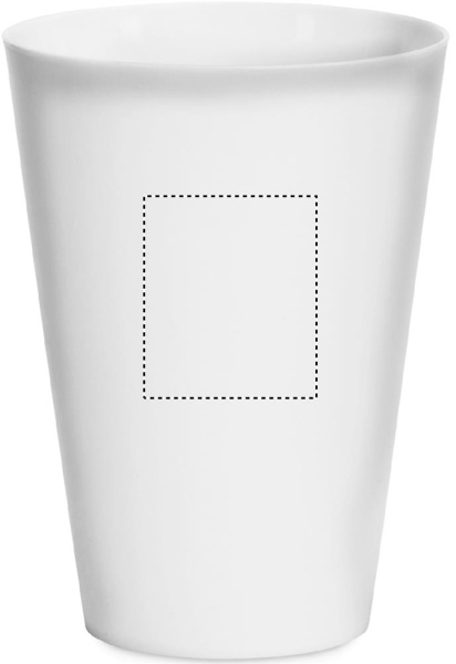 Atkārtoti lietojama pasākumu glāze 300 ml: Logotipa izvietojums – izstrādājuma priekšpuses augšdaļa