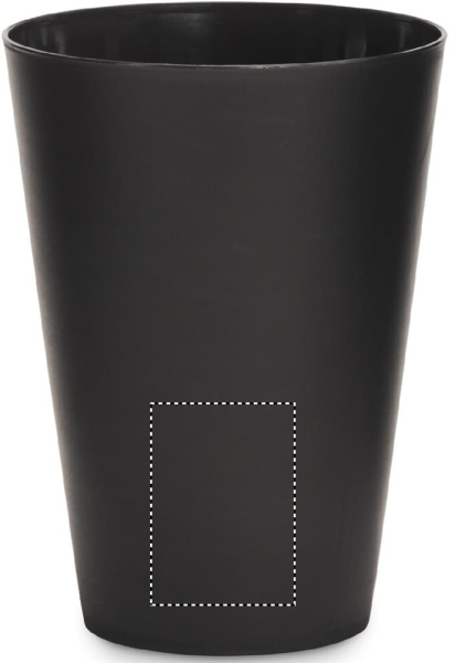 Atkārtoti lietojama pasākumu glāze 300 ml: Logotipa izvietojums – izstrādājuma priekšpuses apakšdaļa