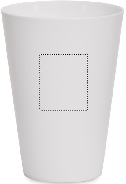 Atkārtoti lietojama pasākumu glāze 300 ml: Logotipa izvietojums – izstrādājuma aizmugures augšdaļa