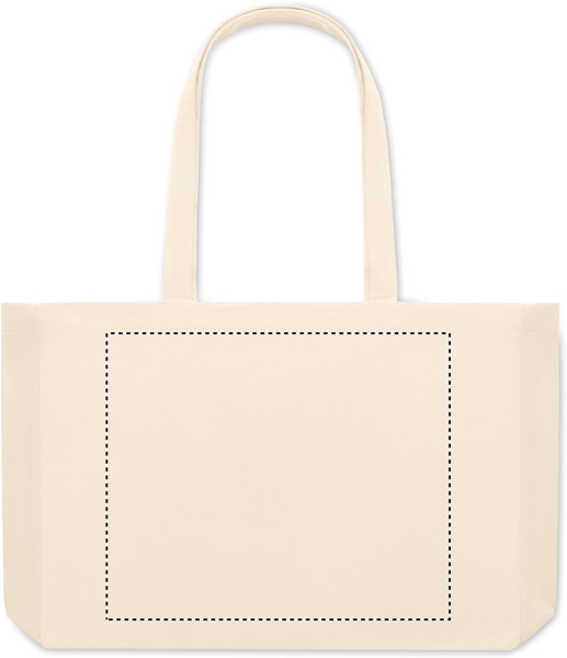 Canvas kassi: Silkkipainatus – tuotteen etupuoli