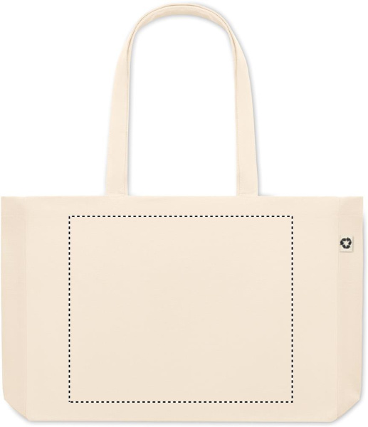 Canvas kassi: Silkkipainatus – tuotteen takaosa