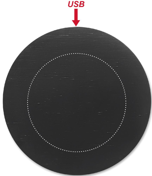 Зарядное устройство 10W RUNDO +: Место нанесения логотипа – верхняя часть изделия