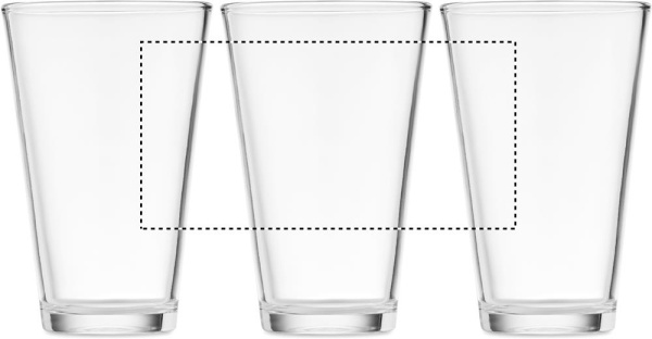 Kūginė stiklinė 300 ml: Žiedinė šilkografija – aplink gaminį