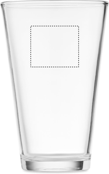 Kūginė stiklinė 300 ml: Logotipo vieta – gaminio galinės pusės viršutinė dalis