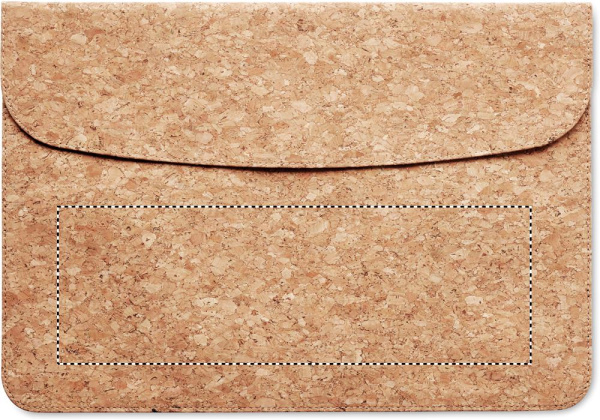 Cork laptop bag magnetic flap: Logo position – front of the product