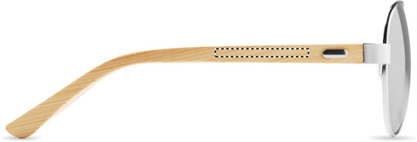 Bamboo sunglasses in pouch TARTU: Logo position – right leg