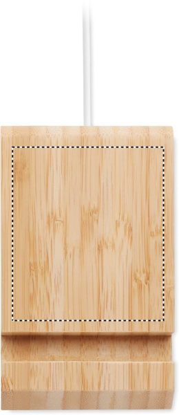 Chargeur sans fil en bambou 10 W ODOS: Emplacement du logo — Chargeur