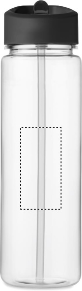 RPET-flaska med fliplock 650 ml: Logotypens placering – produktens framsida
