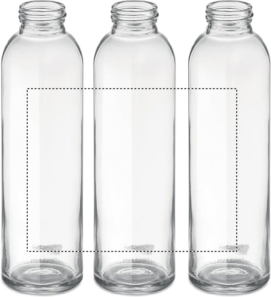 Lasipullo suojapussissa 750 ml: Ympäripainatus – tuotteen ympäri