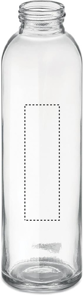 Lasipullo suojapussissa 750 ml: Logon sijainti – tuotteen etupuoli