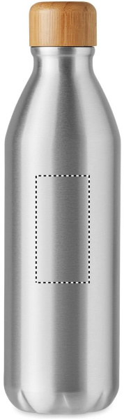 Aluminiumflaska 550 ml: Logotypens placering – produktens framsida
