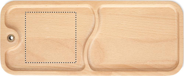 Plateau de rangement en bois: Emplacement du logo – face 2 du produit