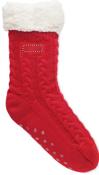 Chaussettes-chaussons antidérapantes L: Emplacement du logo — Chaussette 1