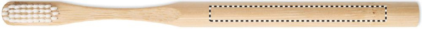 Brosse à dents en bambou avec support: Emplacement du logo — Dans l’alignement de la brosse