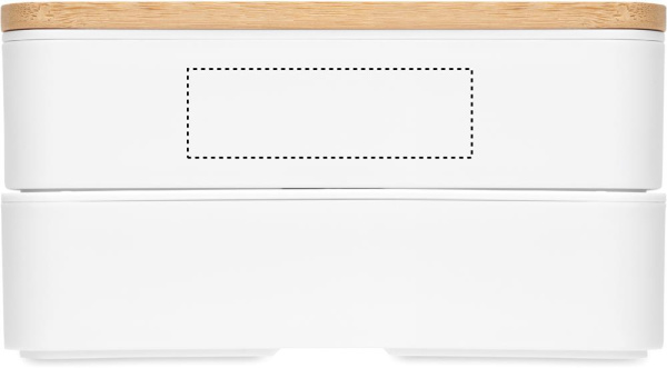Boîte repas en PP avec couvercle en bambou: Emplacement du logo — Boîte 1 — Face 1