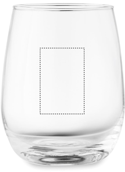 Trinkglas aus Recyclingglas 420 ml: Lasergravur – Rückseite des Produkts