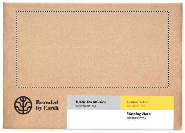 Coffret cadeau nomade végan: Emplacement du logo — Boîte: Dessus