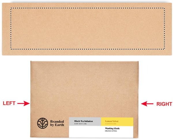 Coffret cadeau nomade végan: Emplacement du logo — Boîte: Côté droit