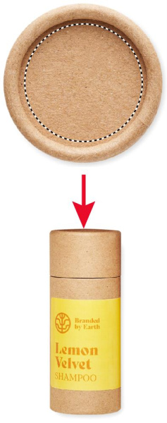 Coffret cadeau nomade végan: Emplacement du logo — Shampooing — Dessus