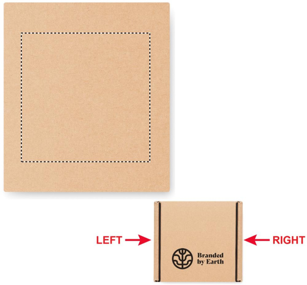 Coffret de voyage végan: Emplacement du logo — Boîte: Côté droit