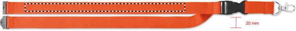 Tour de cou en coton 20 mm: Emplacement du logo — Arrière de la sangle