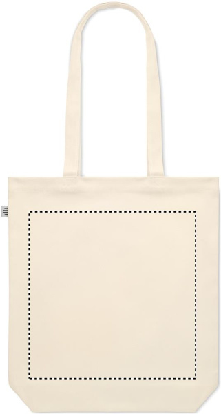 Lõuendist ostukott 270 gr/m²: Logo asukoht – toote tagakülg
