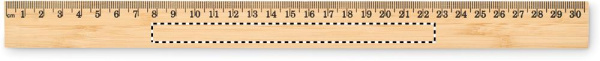 Ruler in bamboo 30 cm: Logo position – cm side center