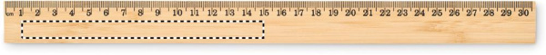 Ruler in bamboo 30 cm: Logo position – cm side left