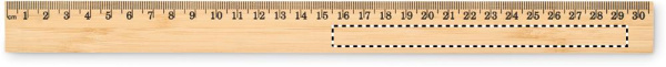 Ruler in bamboo 30 cm: Logo position – cm side right